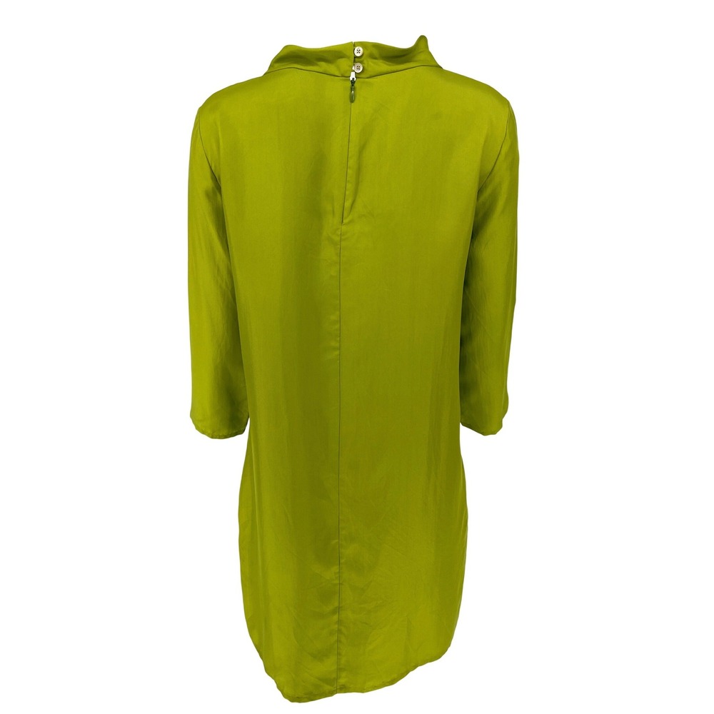 Massimo Alba Silk Shift Dress L‎ Chartreuse Hand Painted Snake Tunic - Picture 5 of 12